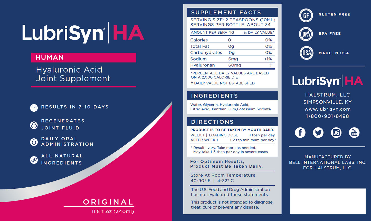 LubriSyn HA original flavor label. 