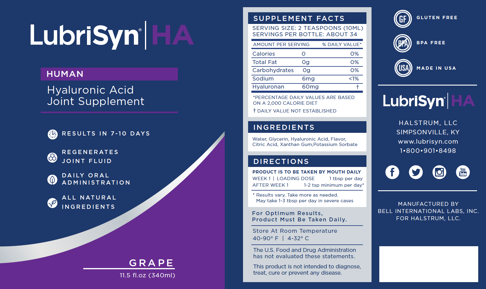 Grape flavor LubriSyn HA label. 