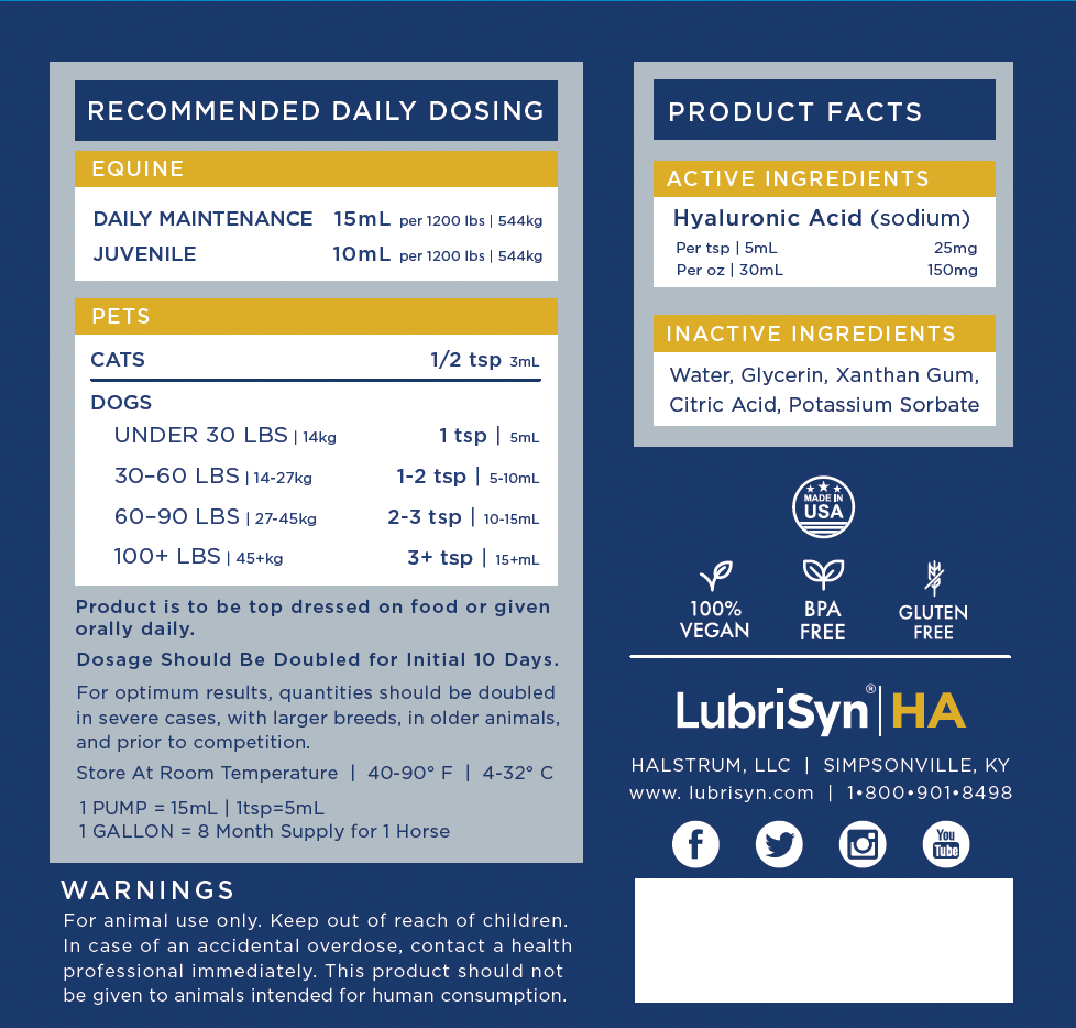 LubriSyn HA label.