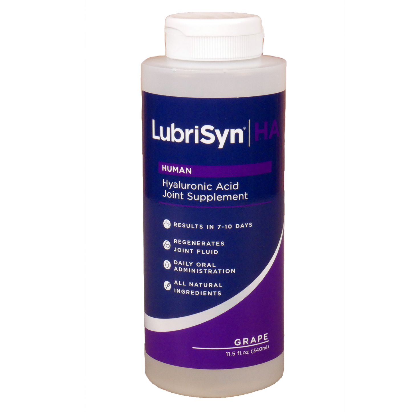 Grape flavor LubriSyn HA 11.5 oz bottle.